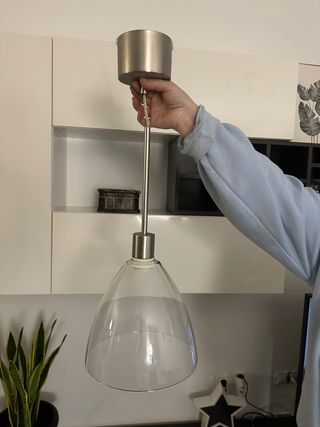 Lámpara de techo colgante cristal y metal