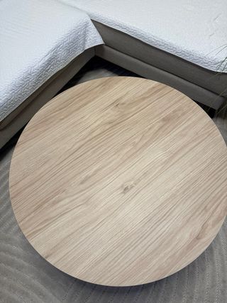Mesa de centro redonda madera y metal