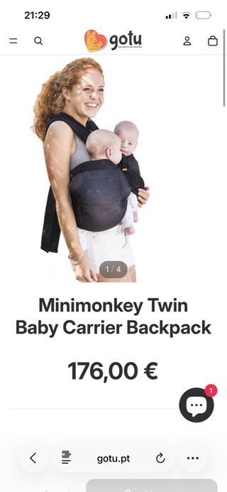 Marsúpio Gémeos Minimonkey Twin