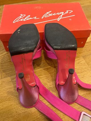 Sandalias Pilar Burgos Talla 40 Fucsia