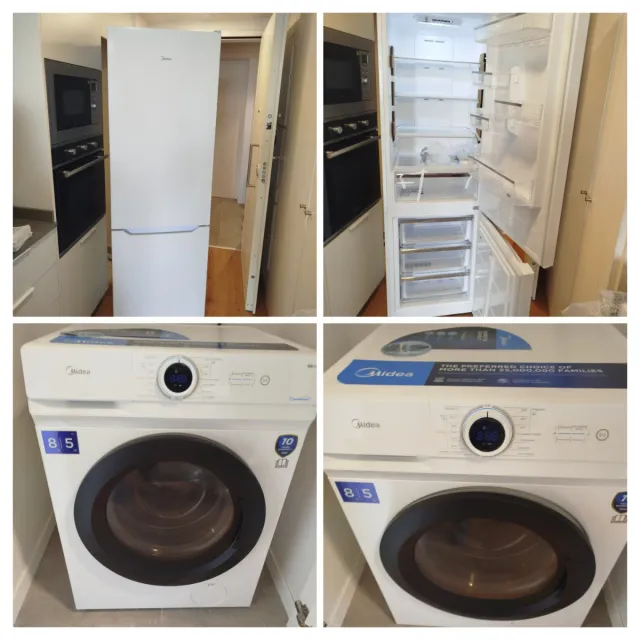 Pack Nevera y Lavadora secadora Midea Nuevos