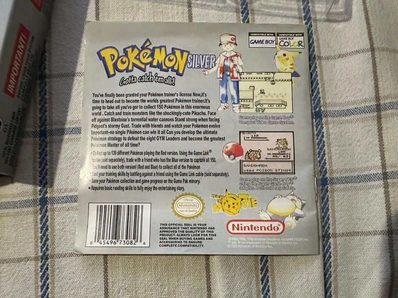 Juego Pokémon Silver para Game Boy Color completo USA afbeelding 4
