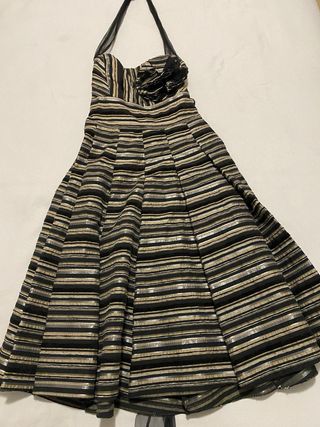 Vestido vintage cóctel rayas S/M