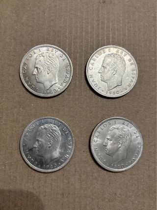 4 Monedas 100 Pesetas J.Carlos I 1982