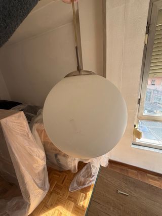 Lámpara Vintage Bola Metal y Cristal