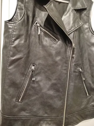 Chaleco Zara Negro Piel Sintética