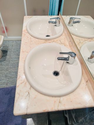 Mueble de baño doble seno mármol