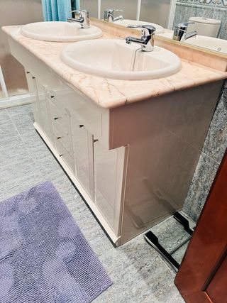 Mueble de baño doble seno mármol