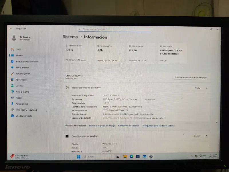 PC Gaming Ryzen 7 3800X GTX 1660 Ti 16GB RAM afbeelding 6