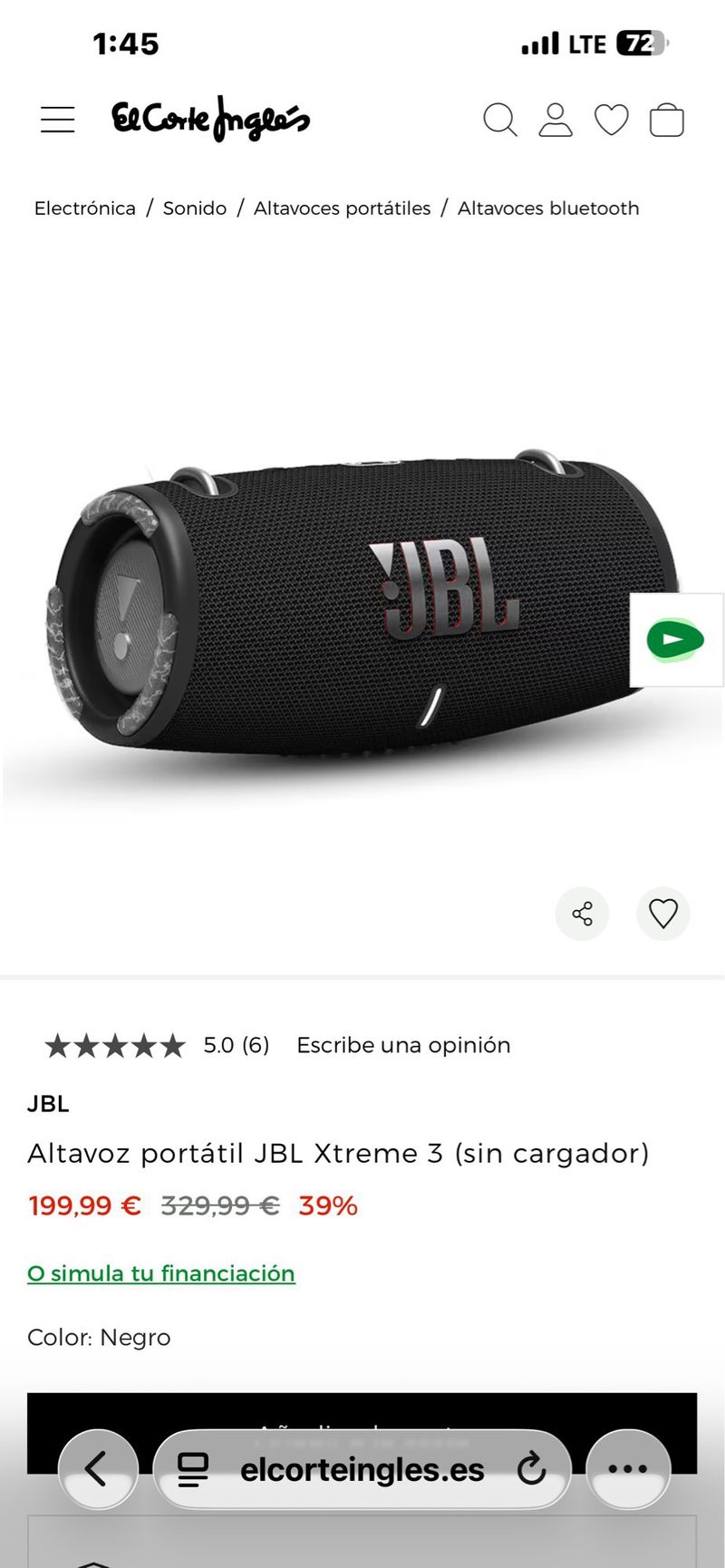 Altavoz JBL Xtreme 3 Negro afbeelding 4