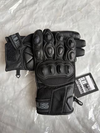 Guantes Moto Cuero Negro