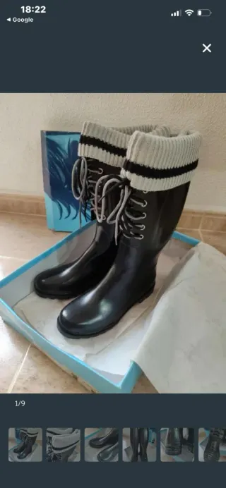 Botas de agua negras talla 37