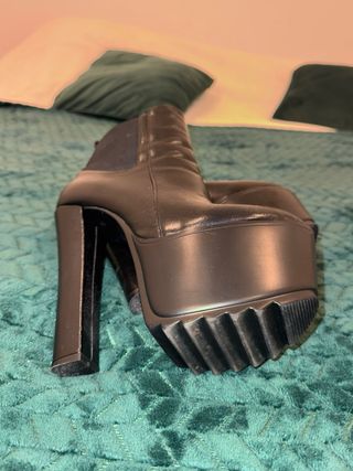 Botines Tacón Plataforma Negros