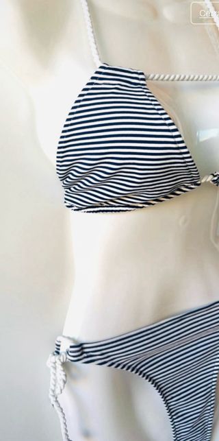 Bikini Rayas Azul y Blanco