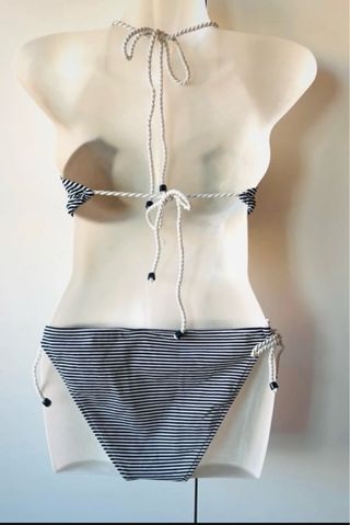 Bikini Rayas Azul y Blanco