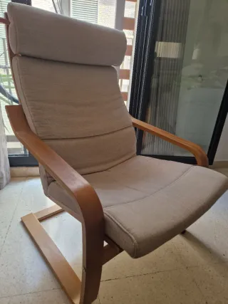 Sillón Poäng Ikea Beige y Madera