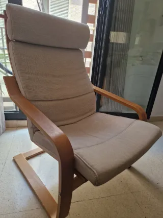 Sillón Poäng Ikea Beige y Madera