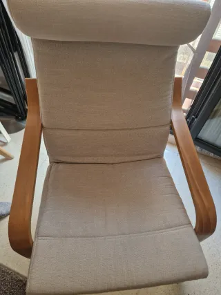 Sillón Poäng Ikea Beige y Madera