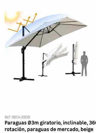 Sombrilla/Parasol Jardín Beige y Negro