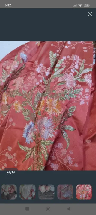 Traje de Fallera coral y Dorado