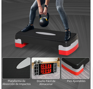 Stepper Fitness Aeróbic Negro/Rojo
