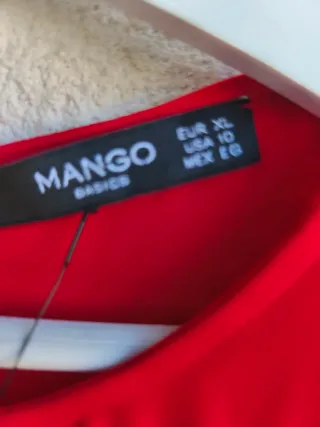 Vestido Mango Rojo Talla XL Nuevo medidas en fotos