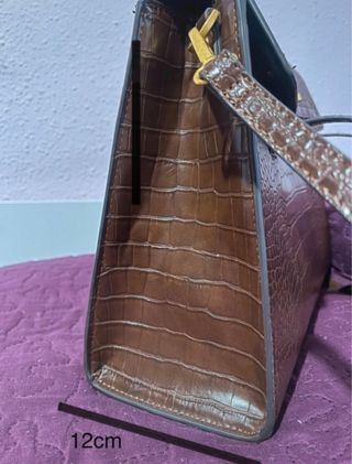 Bolso efecto piel cocodrilo marrón