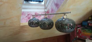 Lámpara colgante vintage cristal y metal