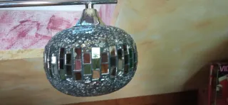 Lámpara colgante vintage cristal y metal