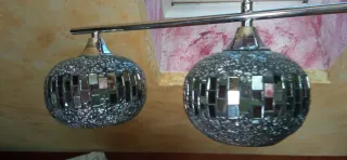 Lámpara colgante vintage cristal y metal