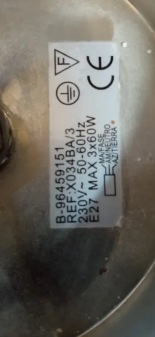 Lámpara colgante vintage cristal y metal