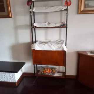 Libreria modernariato legno e metallo