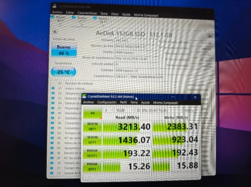 SSD NVMe 512GB AirDisk con disipador TEUCER afbeelding 2