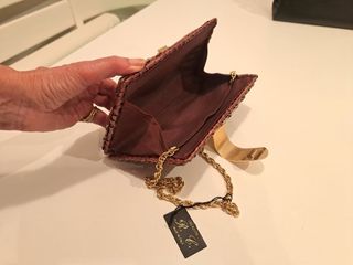 Bolso fiesta R.C. tejido marrón y dorado