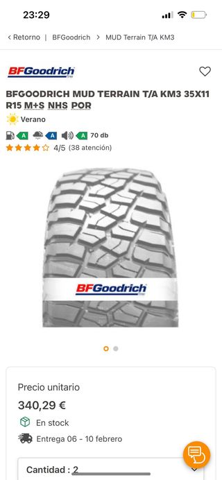 4 Neumático BFGoodrich Mud Terrain T/A KM3