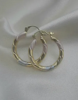 Pendientes Aro Trenzado Tricolor