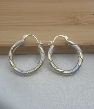 Pendientes Aro Trenzado Tricolor