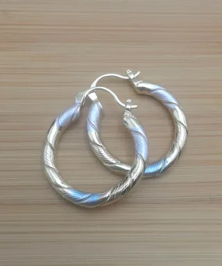 Pendientes Aro Trenzado Tricolor