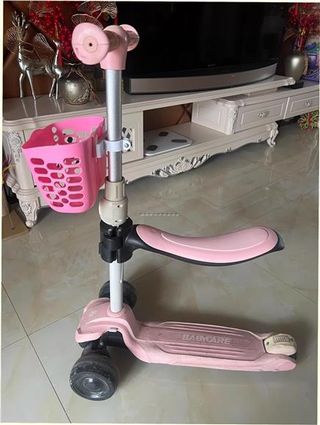 Patineta 3 ruedas rosa para niños