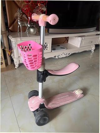 Patineta 3 ruedas rosa para niños