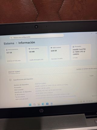 Portátil HP 14 i5 8GB/256GB SSD FULL HD Win 11