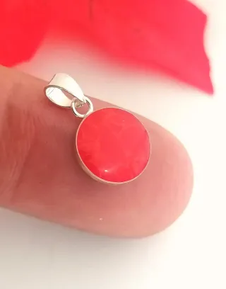 Mini Colgante Coral 10mm Plata Ley 925