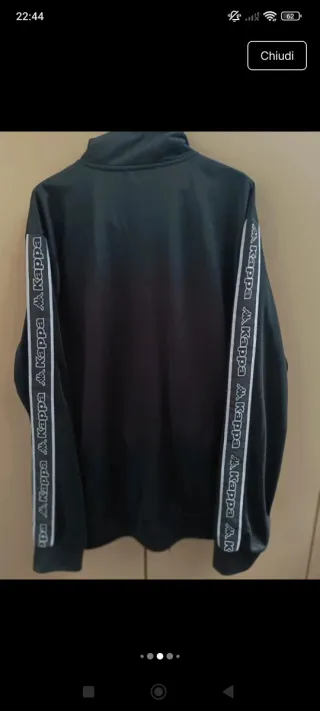 Felpa Kappa Zip Nera XL