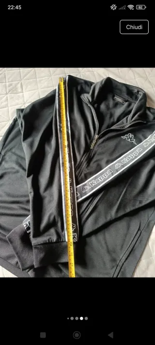 Felpa Kappa Zip Nera XL