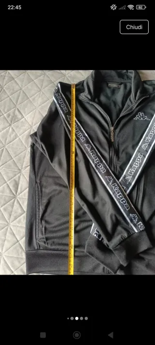 Felpa Kappa Zip Nera XL