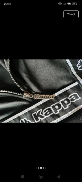 Felpa Kappa Zip Nera XL