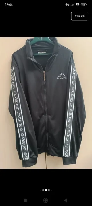 Felpa Kappa Zip Nera XL