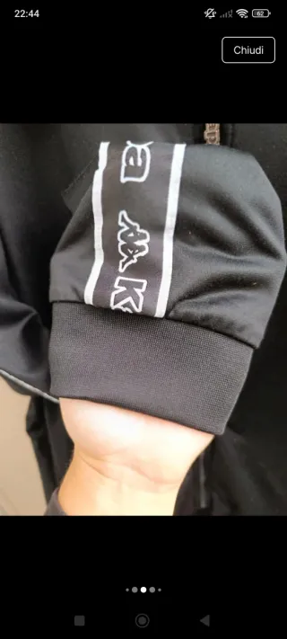 Felpa Kappa Zip Nera XL