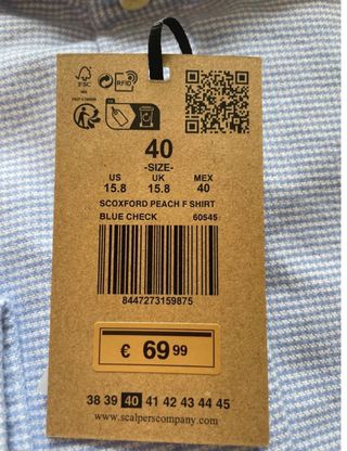 Camisa Scalpers Slim Fit cuadros azul y blanco