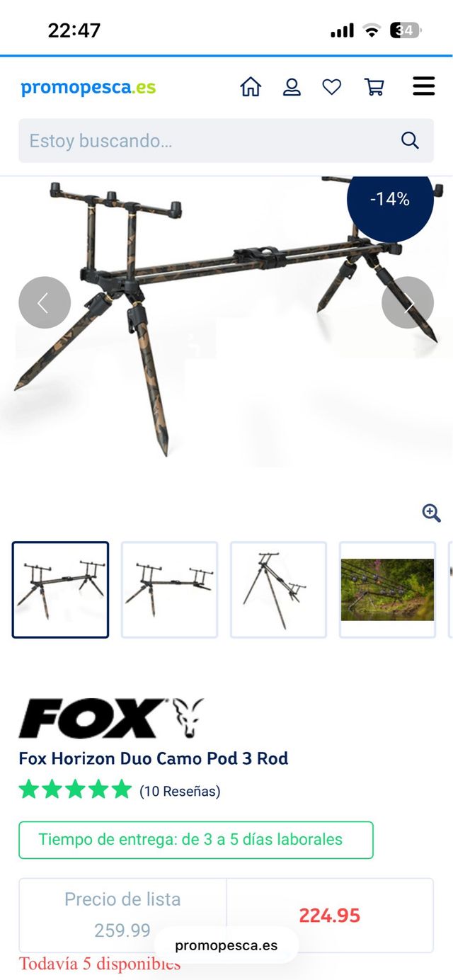 Fox Horizon Duo Camo Pod 3 cañas